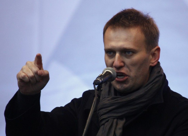 Anti-corruption blogger Alexei Navalny speaks from a stage during a protest against recent parliamentary election results in Moscow December 24, 2011.