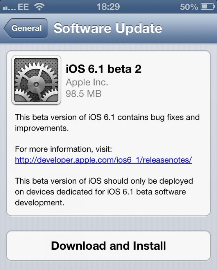 iOS 6.1 beta 2