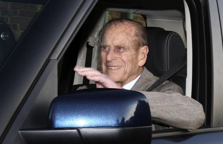 Britain&#039;s Prince Philip is driven away from Papworth Hospital in southern England