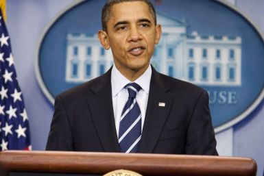 U.S. President Barack Obama makes a statement in the White House Briefing Room in Washington