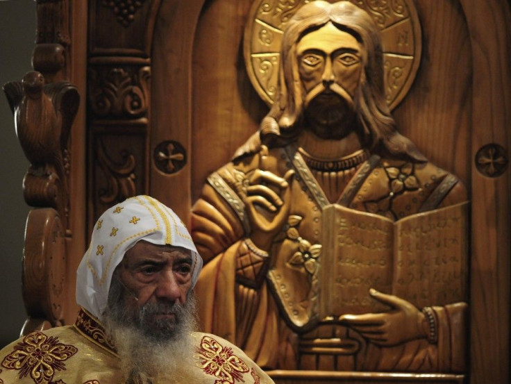 Pope Shenouda III attends the Coptic Christmas eve mass in Cairo