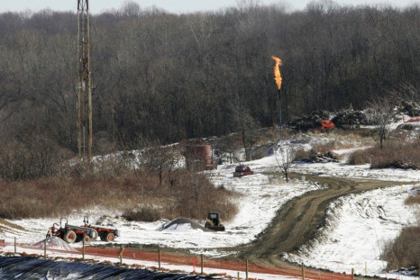 A gas drilling site on the Marcellus Shale is seen in Hickory, Pennsylvania February 24, 2009.