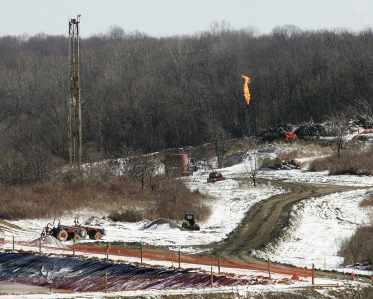 A gas drilling site on the Marcellus Shale is seen in Hickory, Pennsylvania February 24, 2009.