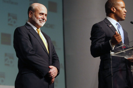 Bernanke being introduced at a speech Thursday.