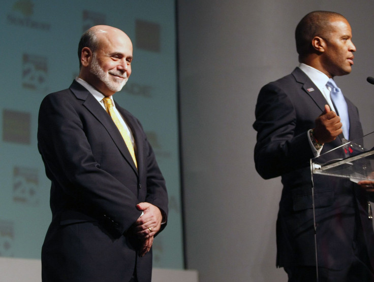 Bernanke being introduced at a speech Thursday.