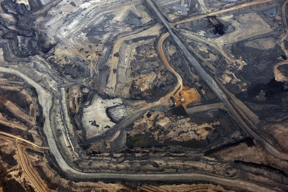 Arial photograph of a tar sands mine in Canada
