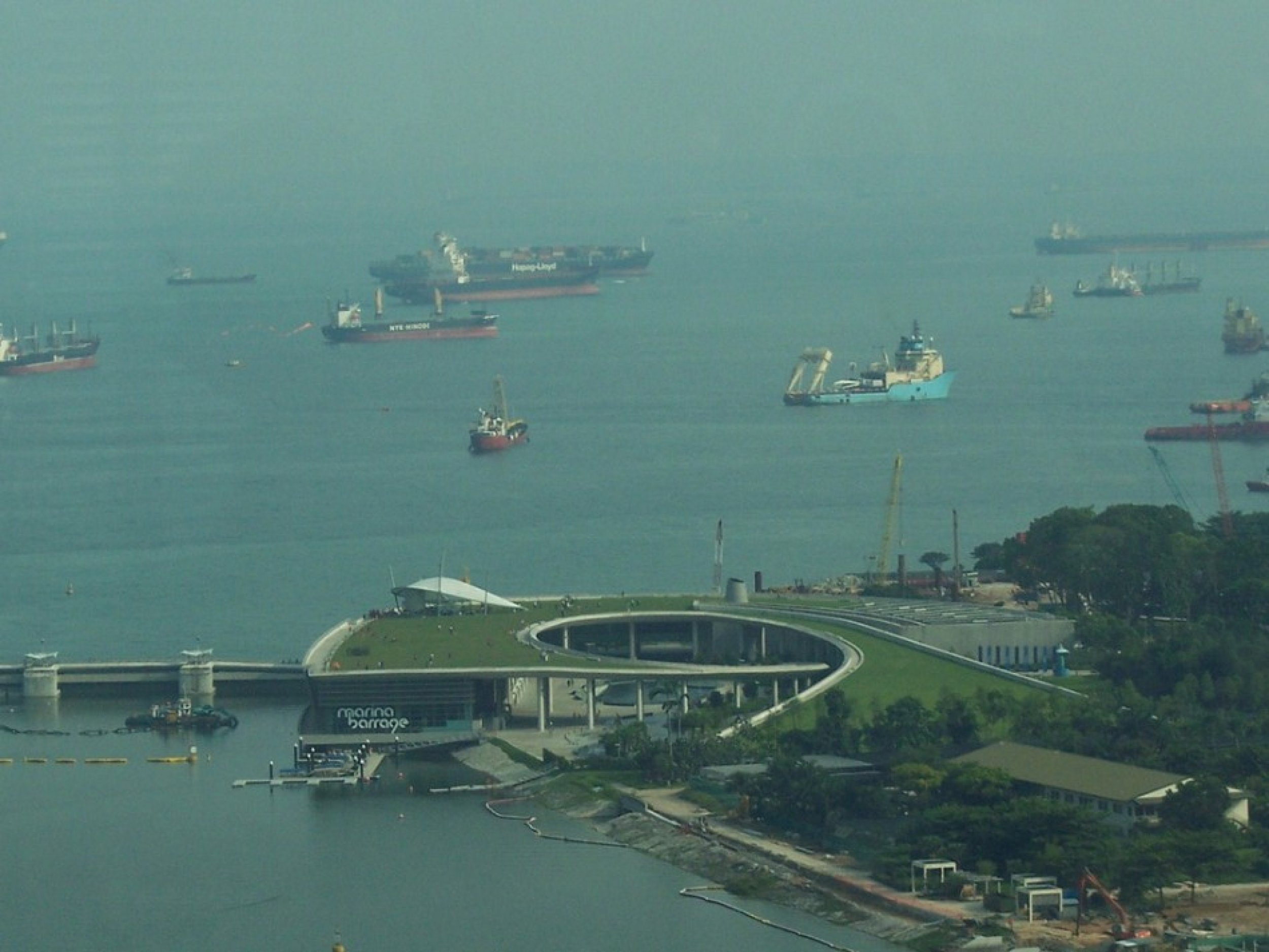 A small glipse of shipping traffic outside Singapore