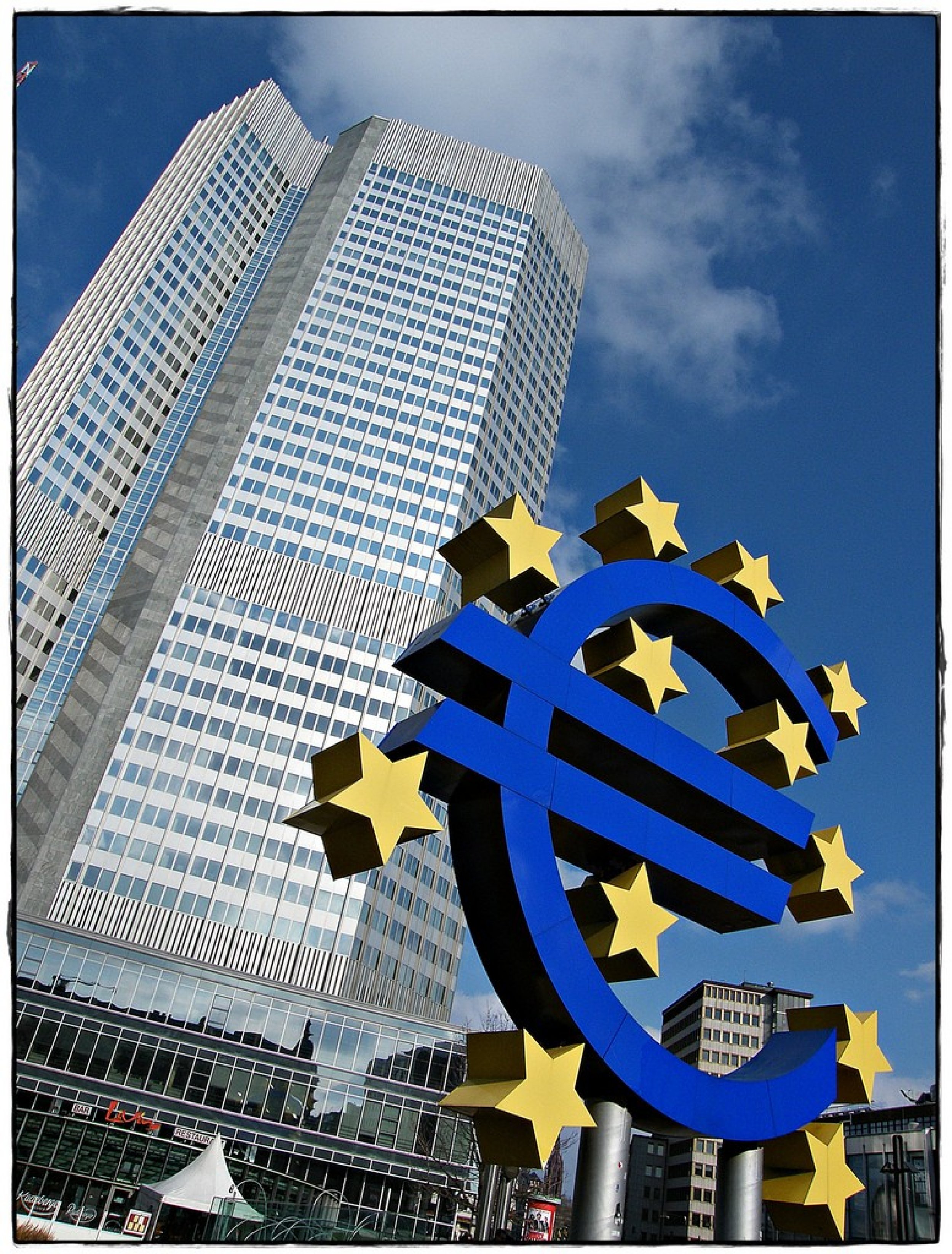 The European Central Bank sits in Frankfurt, Germany