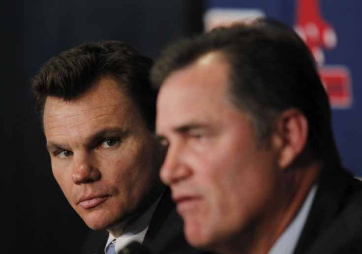 Boston general manager Ben Cherington (L) is looking to upgrade a Red Sox team that won 69 games in 2012.