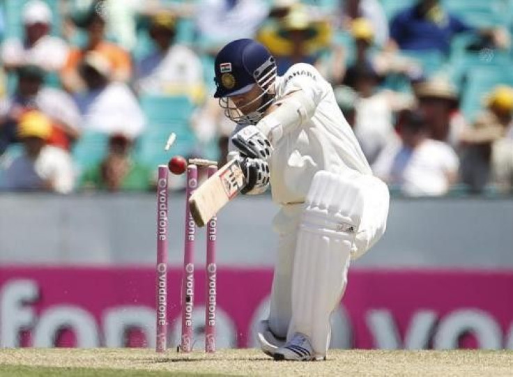 Tendulkar is bowled by Australia&#039;s Pattinson during the second cricket test in Sydney