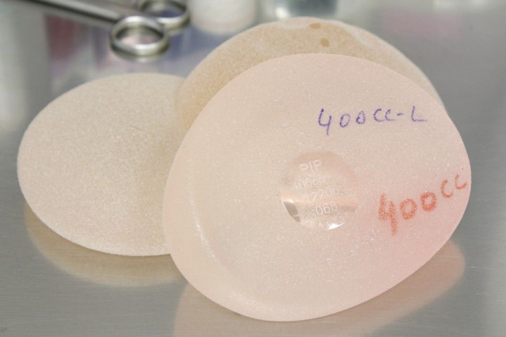 A silicone gel breast implant manufactured by French company Poly Implant Prothese (PIP)
