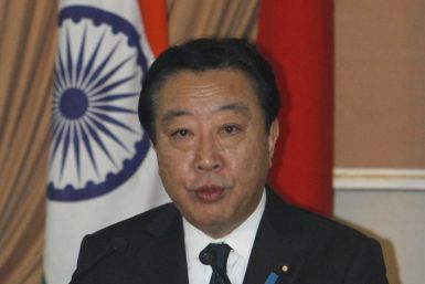 Japan&#039;s Prime Minister Yoshihiko Noda speaks during a joint news conference with his Indian counterpart Manmohan Singh after their meeting in New Delhi