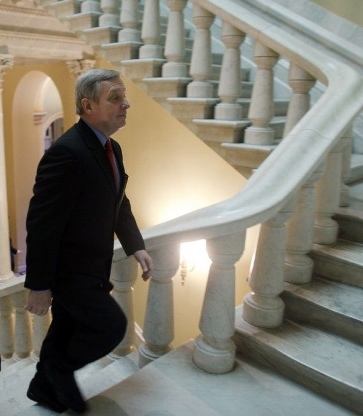 U.S. Senator Richard Durbin, D-IL, walks upstairs on Capitol Hill in Washington, December 24, 2009.
