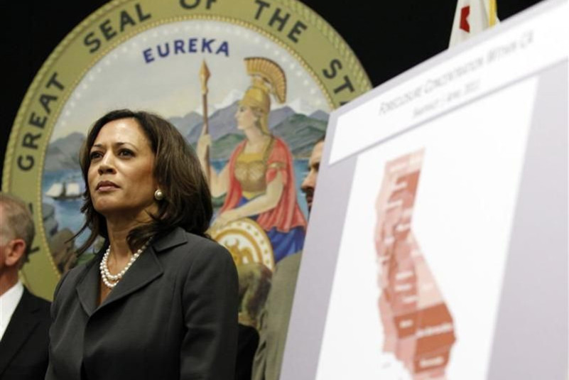 Harris attends a news conference to announce the creation of the Mortgage Fraud Strike Force in Los Angeles