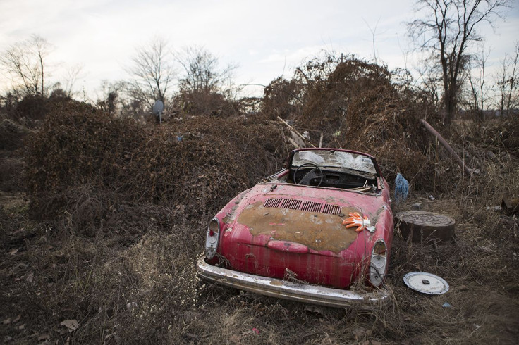 Sandy Wrecked Car