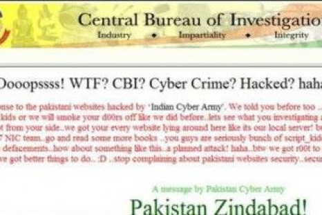 CBI page after hacking