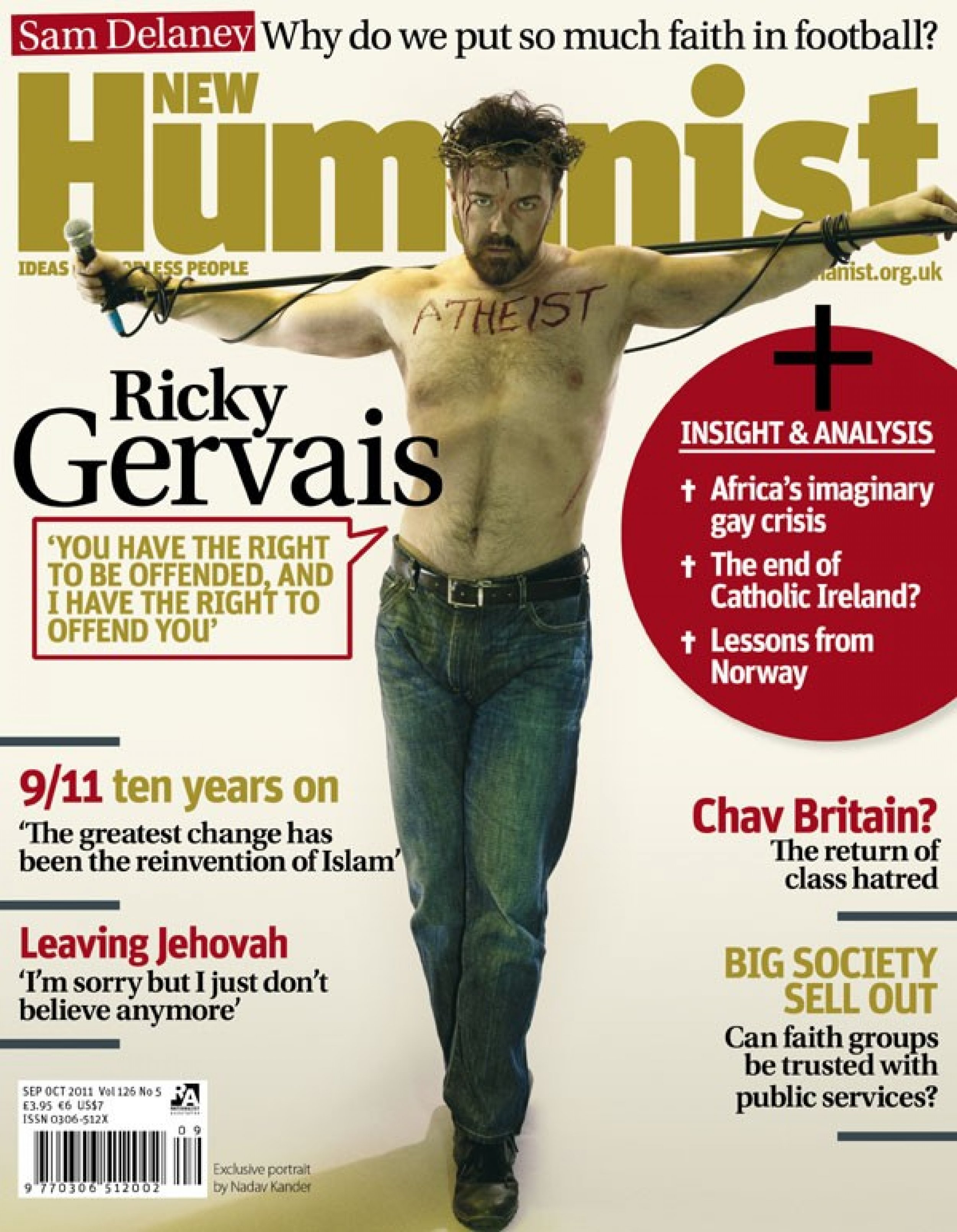 New Humanists Ricky Gervais Cover