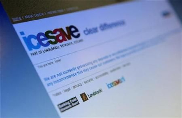 The homepage of icesave online bank is seen on a computer screen in London