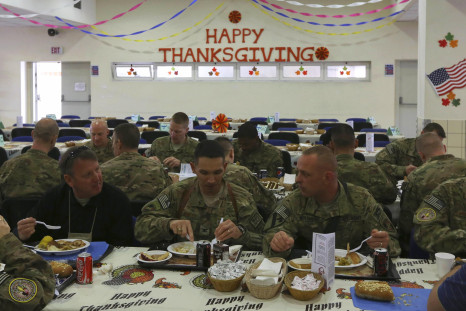 US Troops Enjoy Thanksgiving Meal In Kabul