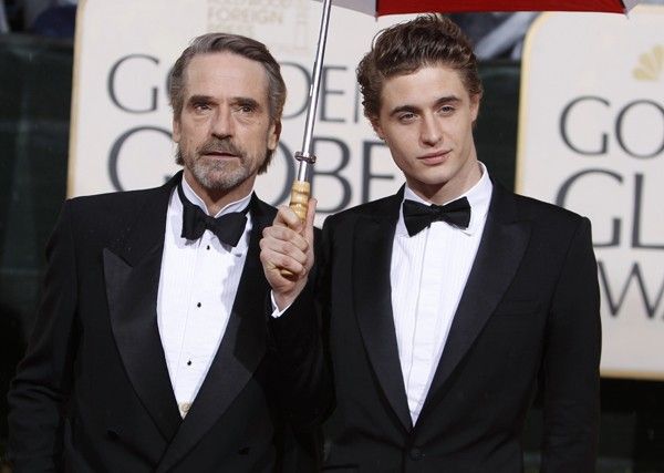 British actor Jeremy Irons arrives with his son