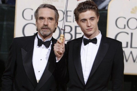 British actor Jeremy Irons arrives with his son