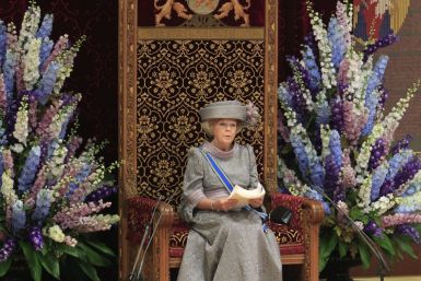 Dutch Queen Beatrix officially opens the new parliamentary year with a speech outlining the caretaker government's plan and budget policies for 2011 in the 13th century &quot;Hall of Knights&quot; in The Hague September 21, 2010.