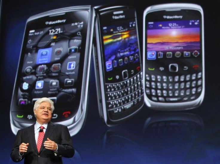 Mike Lazaridis, president and co-chief executive officer of Research in Motion, speaks at the RIM Blackberry developers conference in San Francisco