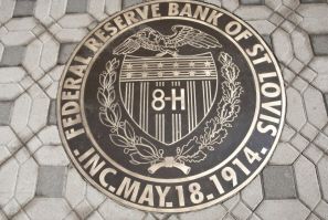The Federal Reserve Bank of St. Louis seal is seen at the Federal Reserve Bank of St. Louis June 8, 2011.
