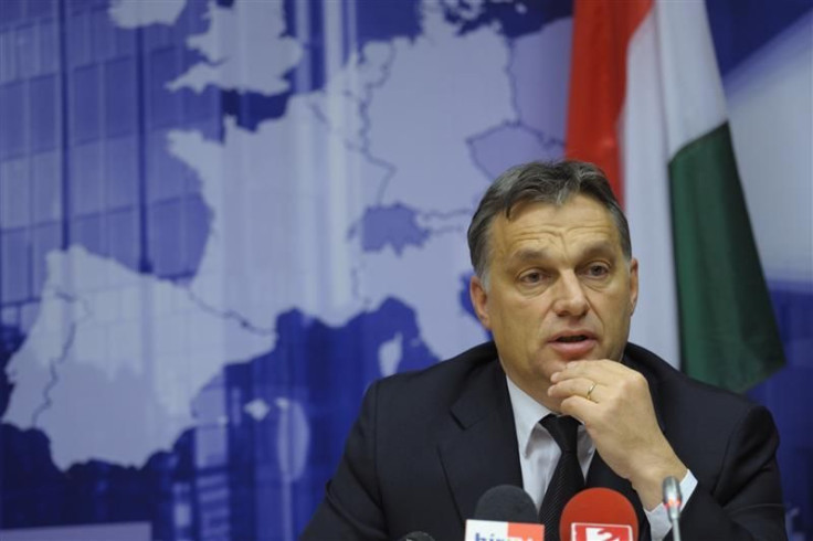 Hungary's Prime Minister Orban addresses a news conference at the end of an European Union leaders summit in Brussels