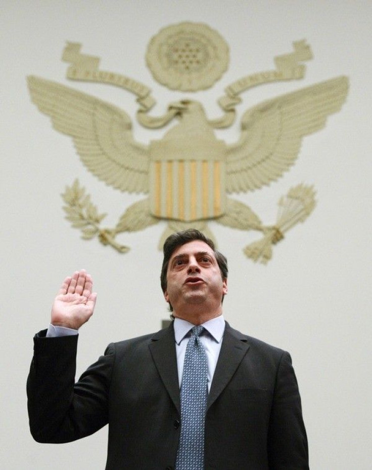 Director of Securities and Exchange Commission Division of Enforcement Robert Khuzami is sworn in before testifying before a House Oversight and Government Reform hearing on Capitol Hill in Washington, December 11, 2009.
