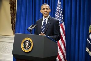U.S. President Barack Obama makes a statement on tax cuts and unemployment insurance at the White House in Washington December 6, 2010.  
