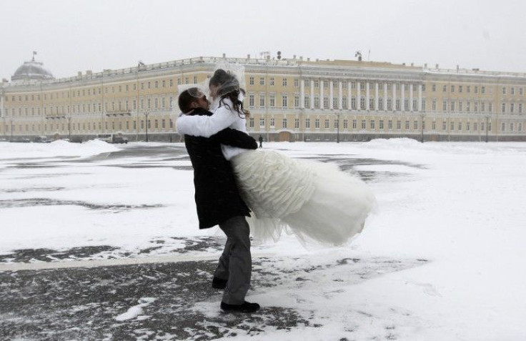 Newlyweds celebrate their wedding 