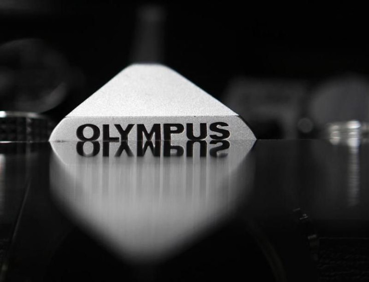 The Olympus logo on its camera is seen in this illustrative photograph taken in Tokyo