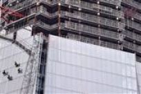 Construction work is seen on architect Renzo Piano's Shard tower at London Bridge in central London