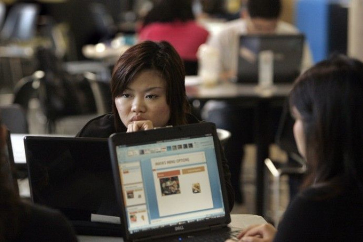 Students study on the campus of San Francisco State University in San Francisco