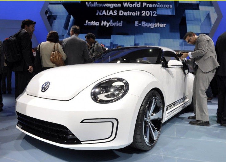 The Volkswagen E-Bugster concept car is introduced on the first press preview day for the North American International Auto Show in Detroit, Michigan, January 9, 2012.