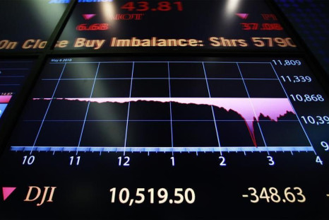 The final numbers of the day's trading is shown on a board on the floor of the New York Stock Exchange in New York