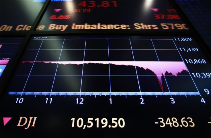 The final numbers of the day's trading is shown on a board on the floor of the New York Stock Exchange in New York