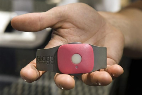 A Tagg - The Pet Tracker GPS pet collar is displayed at the Qualcomm booth during the 2012 International Consumer Electronics Show (CES) in Las Vegas