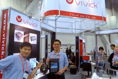 Vivick Studio&#039;s Vice President Andy Hu (left) and Company Spokesman Richard Lee (right)