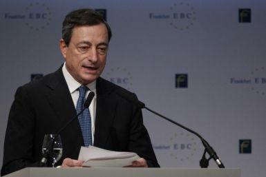 European Central Bank (ECB) President Mario Draghi holds his speech during the European Banking Congress 2011 in Frankfurt November 18, 2011.