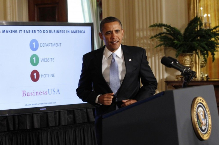 U.S. President Barack Obama arrvies to deliver remarks on government reform at the White House in Washington January 13, 2012.