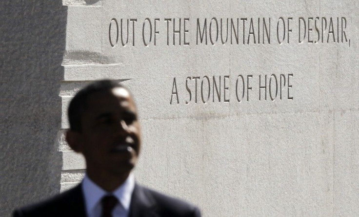 U.S. President Barack Obama speaks at the dedication ceremony of the Martin Luther King, Jr. National Memorial in Washington October 16, 2011.