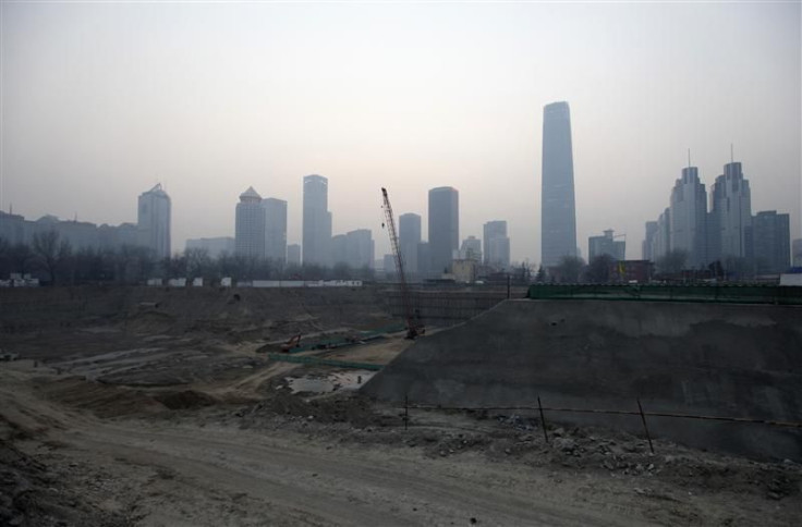 A construction site is seen in Beijing&#039;s central business district