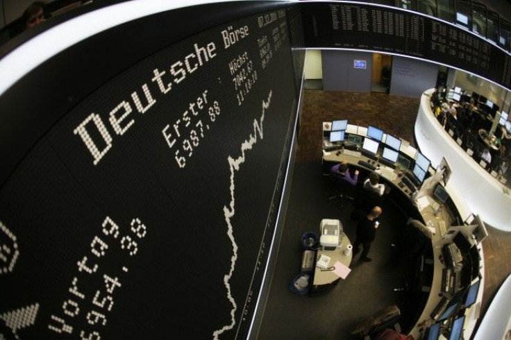 The highest index on the DAX board is pictured at the Frankfurt stock exchange