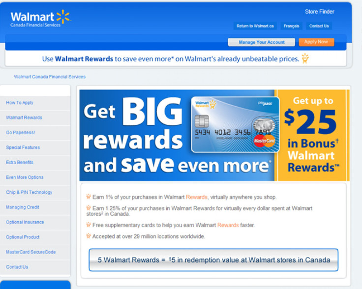 Wal-Mart Financial Services in Canada [Website screenshot]