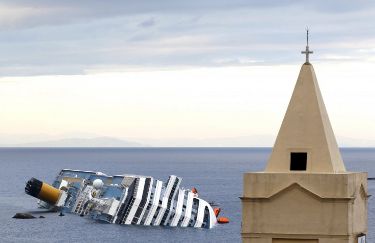 The Costa Concordia cruise ship is seen after it ran aground off the west coast of Italy, at Giglio island