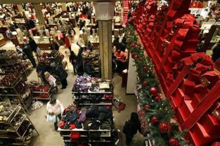 Holiday shoppers browse Macy&#039;s department store in New York City
