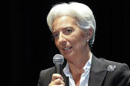 France's Finance Minister Lagarde attends a news conference in Lyon
