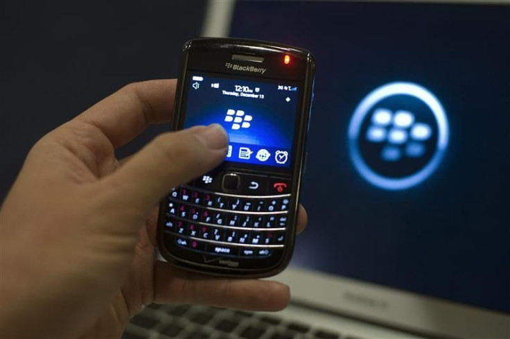 A BlackBerry handset is displayed in Washington